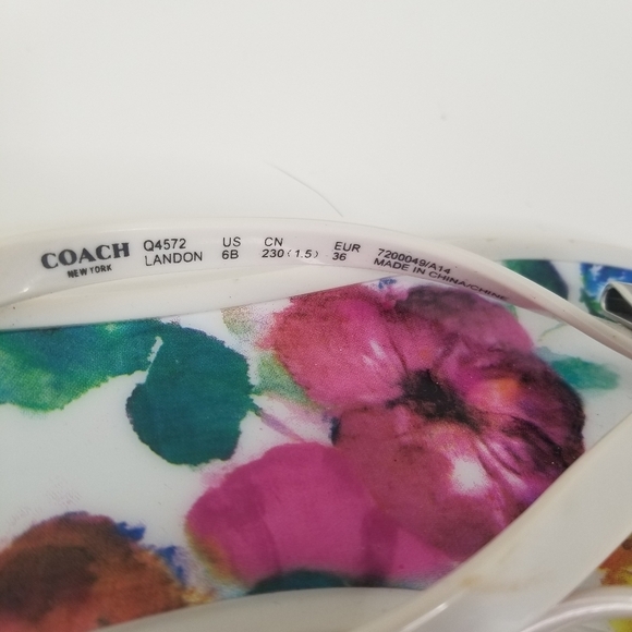 Coach Landon Jelly Floral Sandals Flip Flops Bow Detail Size 6B - Picture 4 of 8